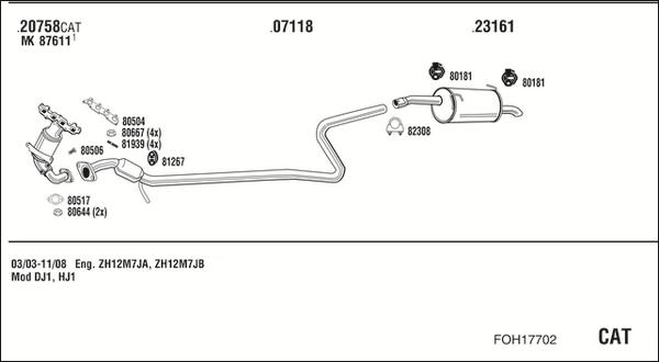 Fonos FOH17702 - Система випуску ОГ autocars.com.ua