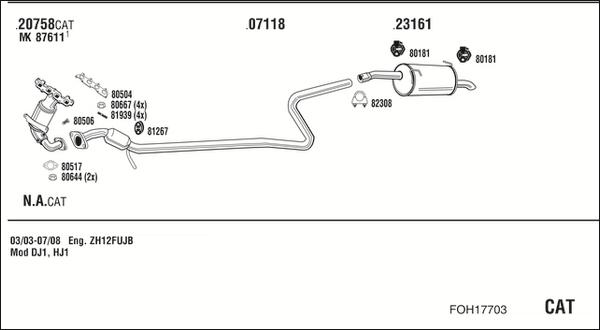 Fonos FOH17703 - Система випуску ОГ autocars.com.ua