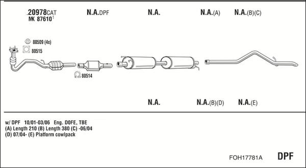 Fonos FOH17781A - Система випуску ОГ autocars.com.ua