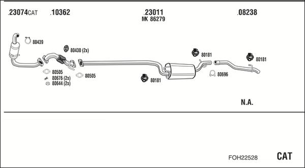 Fonos FOH22528 - Система випуску ОГ autocars.com.ua