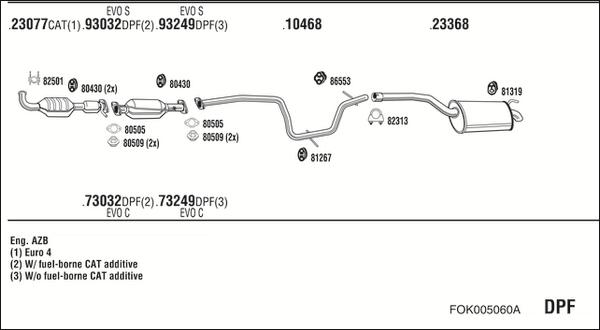 Fonos FOK005060A - Система випуску ОГ autocars.com.ua