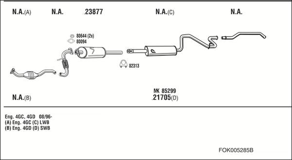 Fonos FOK005285B - Система випуску ОГ autocars.com.ua