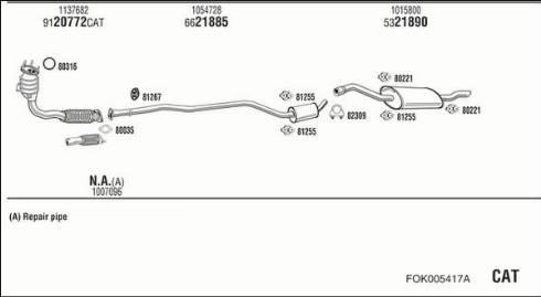 Fonos FOK005417A - Система випуску ОГ autocars.com.ua