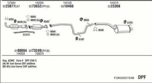 Fonos FOK005575AB - Система випуску ОГ autocars.com.ua