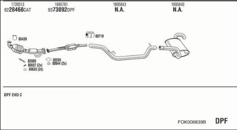 Fonos FOK006839B - Система випуску ОГ autocars.com.ua