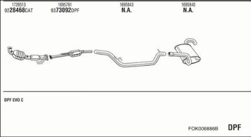 Fonos FOK006886B - Система випуску ОГ autocars.com.ua