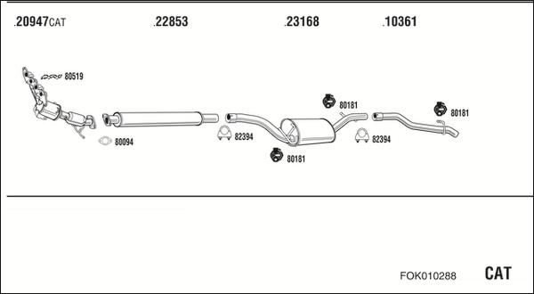 Fonos FOK010288 - Система випуску ОГ autocars.com.ua