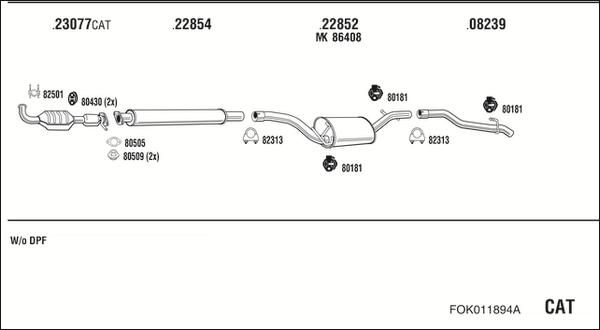 Fonos FOK011894A - Система випуску ОГ autocars.com.ua
