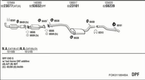 Fonos FOK011894BA - Система випуску ОГ autocars.com.ua