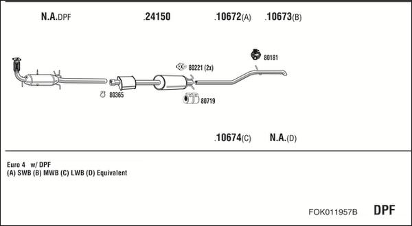 Fonos FOK011957B - Система випуску ОГ autocars.com.ua