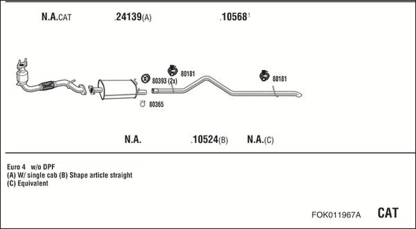 Fonos FOK011967A - Система випуску ОГ autocars.com.ua