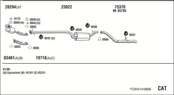 Fonos FOK014486B - Система випуску ОГ autocars.com.ua