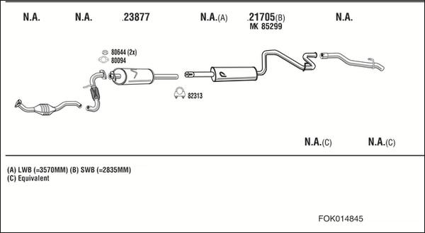 Fonos FOK014845 - Система випуску ОГ autocars.com.ua