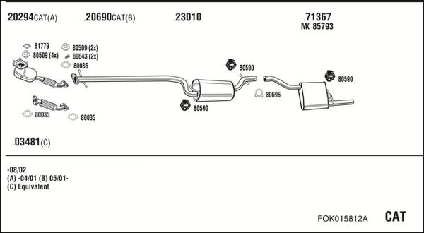 Fonos FOK015812A - Система випуску ОГ autocars.com.ua