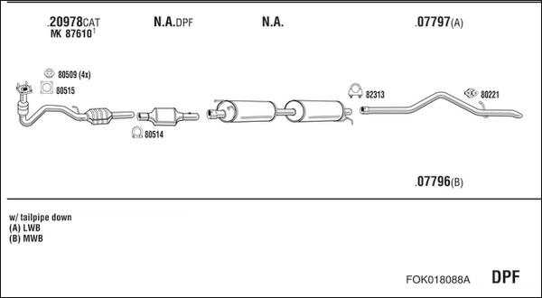 Fonos FOK018088A - Система випуску ОГ autocars.com.ua