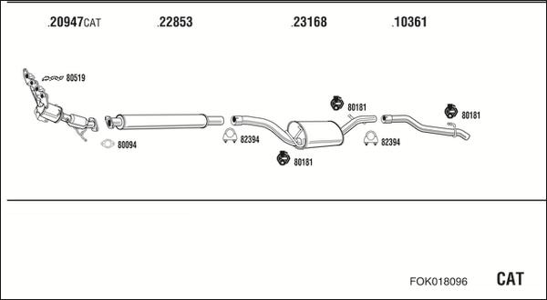 Fonos FOK018096 - Система випуску ОГ autocars.com.ua