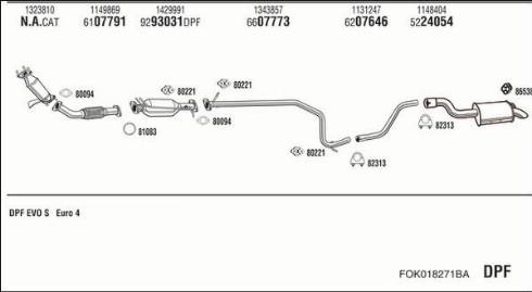 Fonos FOK018271BA - Система випуску ОГ autocars.com.ua