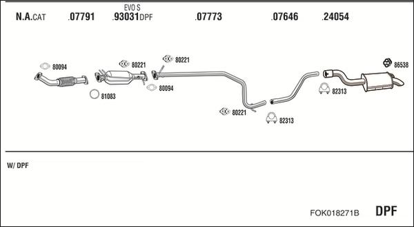 Fonos FOK018271B - Система випуску ОГ autocars.com.ua