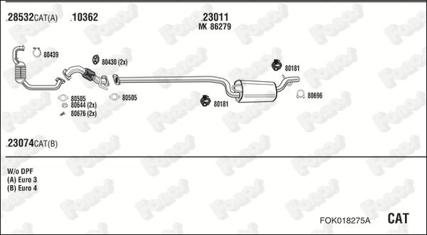 Fonos FOK018275A - Система випуску ОГ autocars.com.ua