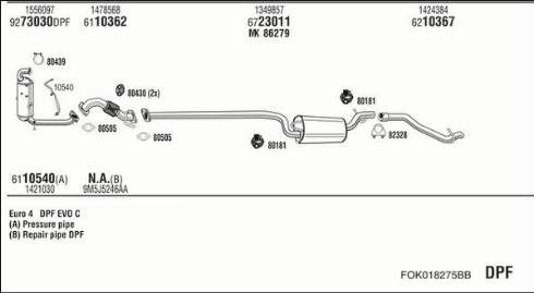 Fonos FOK018275BB - Система випуску ОГ autocars.com.ua