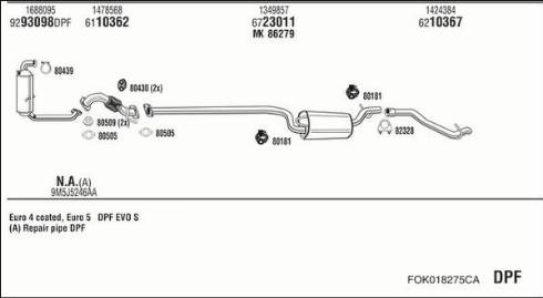 Fonos FOK018275CA - Система випуску ОГ autocars.com.ua