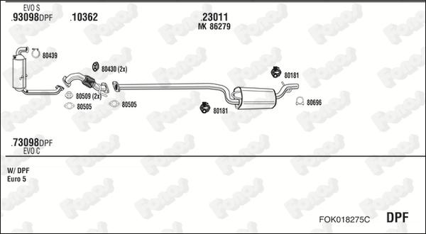 Fonos FOK018275C - Система випуску ОГ autocars.com.ua