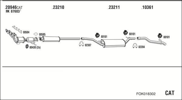 Fonos FOK018302 - Система випуску ОГ autocars.com.ua