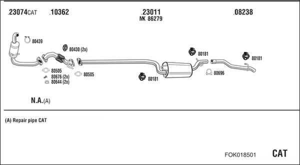 Fonos FOK018501 - Система випуску ОГ autocars.com.ua