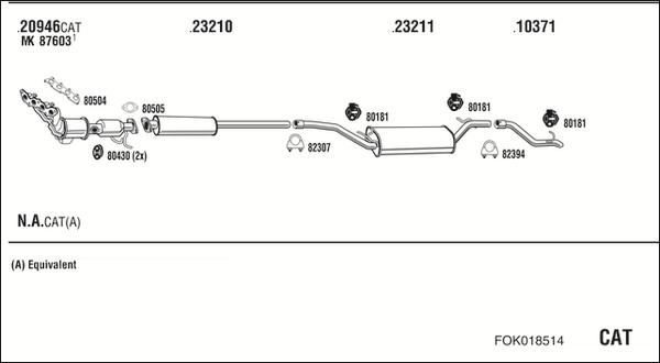 Fonos FOK018514 - Система випуску ОГ autocars.com.ua