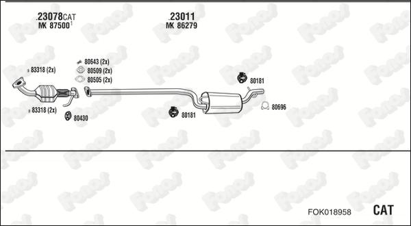 Fonos FOK018958 - Система випуску ОГ autocars.com.ua