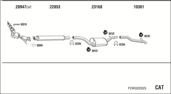 Fonos FOK022525 - Система випуску ОГ autocars.com.ua