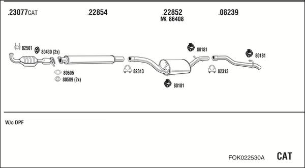 Fonos FOK022530A - Система випуску ОГ autocars.com.ua