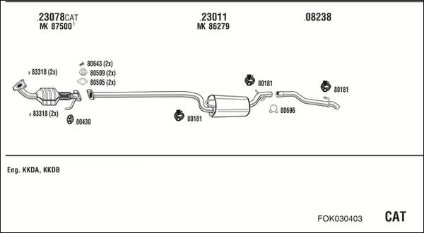 Fonos FOK030403 - Система випуску ОГ autocars.com.ua