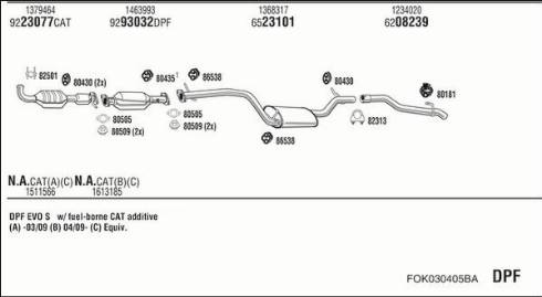 Fonos FOK030405BA - Система випуску ОГ autocars.com.ua