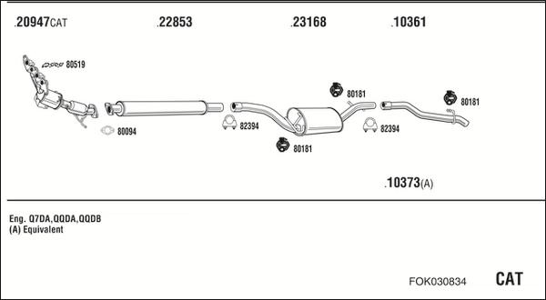 Fonos FOK030834 - Система випуску ОГ autocars.com.ua