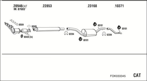 Fonos FOK033345 - Система випуску ОГ autocars.com.ua