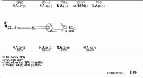 Fonos FOK058537C - Система випуску ОГ autocars.com.ua