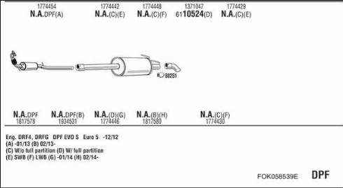 Fonos FOK058539E - Система випуску ОГ autocars.com.ua