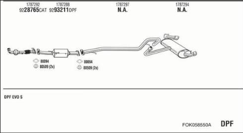 Fonos FOK058550A - Система випуску ОГ autocars.com.ua