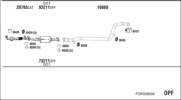 Fonos FOK058550 - Система випуску ОГ autocars.com.ua