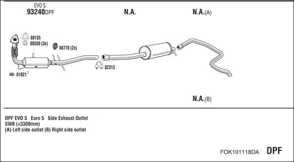 Fonos FOK101118DA - Система випуску ОГ autocars.com.ua