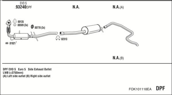 Fonos FOK101118EA - Система випуску ОГ autocars.com.ua