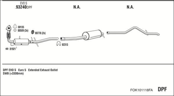 Fonos FOK101118FA - Система випуску ОГ autocars.com.ua