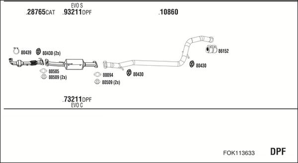 Fonos FOK113633 - Система випуску ОГ autocars.com.ua