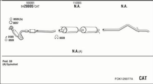 Fonos FOK129077A - Система випуску ОГ autocars.com.ua
