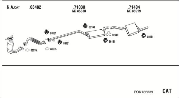 Fonos FOK132339 - Система випуску ОГ autocars.com.ua