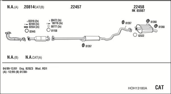 Fonos HOH13180A - Система випуску ОГ autocars.com.ua