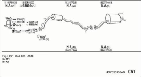 Fonos HOK030358AB - Система випуску ОГ autocars.com.ua