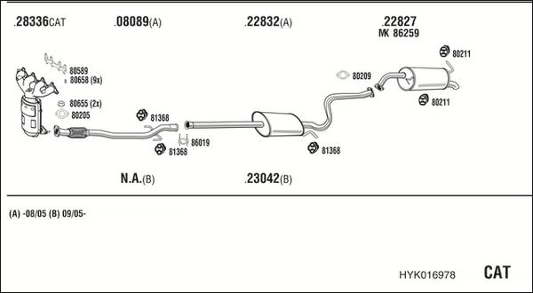 Fonos HYK016978 - Система випуску ОГ autocars.com.ua