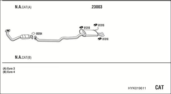 Fonos HYK019611 - Система випуску ОГ autocars.com.ua